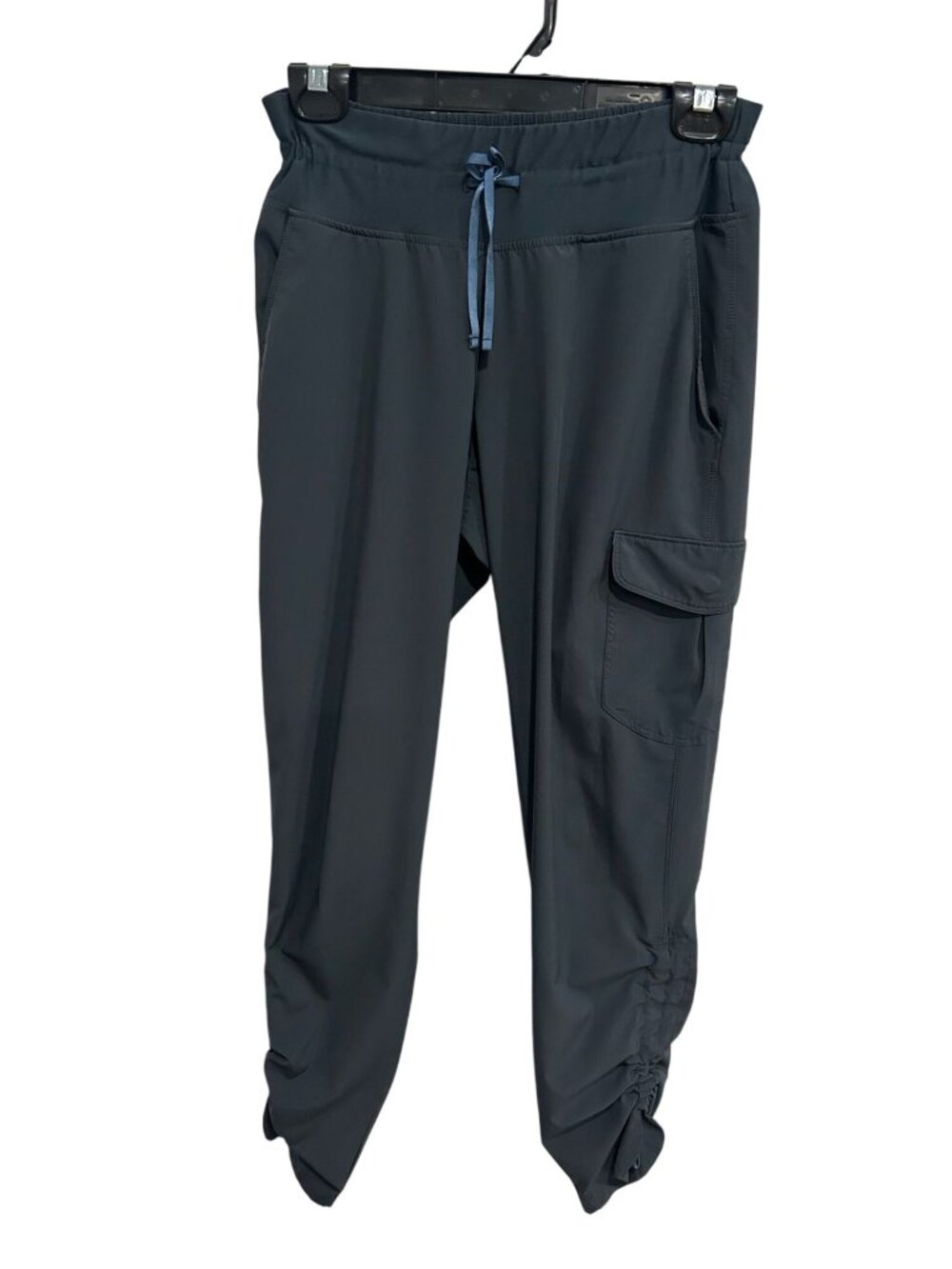 Small Grey Activewear Jogger Pants Drawstring Cargo Pocket Ruched Skater Aesthet